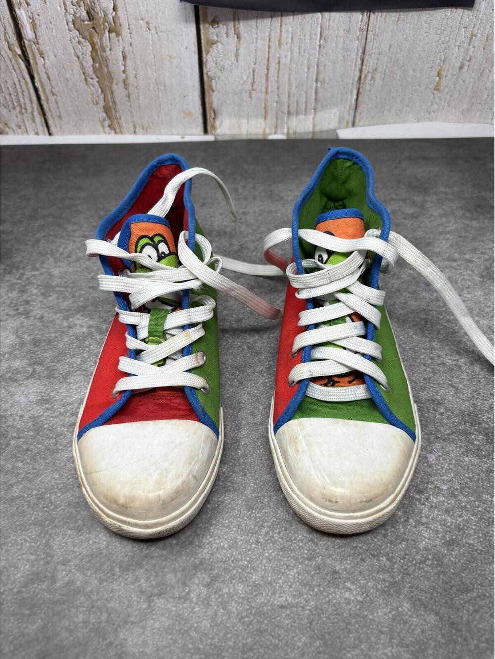 Super Mario Nintendo 2019 Kids High Top Sneakers Mario Luigi Canvas Shoes Size 2